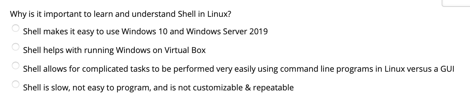 Solved Why is it important to learn and understand Shell in | Chegg.com
