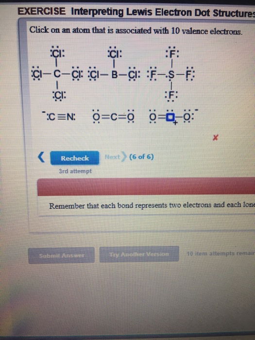 Solved EXERCISE Interpreting Lewis Electron Dot Structures | Chegg.com