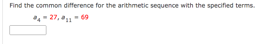 Solved Find the common difference for the arithmetic | Chegg.com