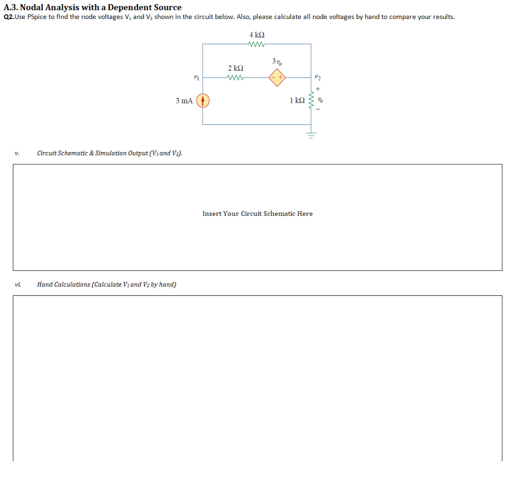 Solved A.3. Nodal Analysis with a Dependent Source Q2.Use | Chegg.com