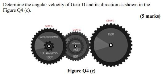 Solved Determine the angular velocity of Gear D and its | Chegg.com