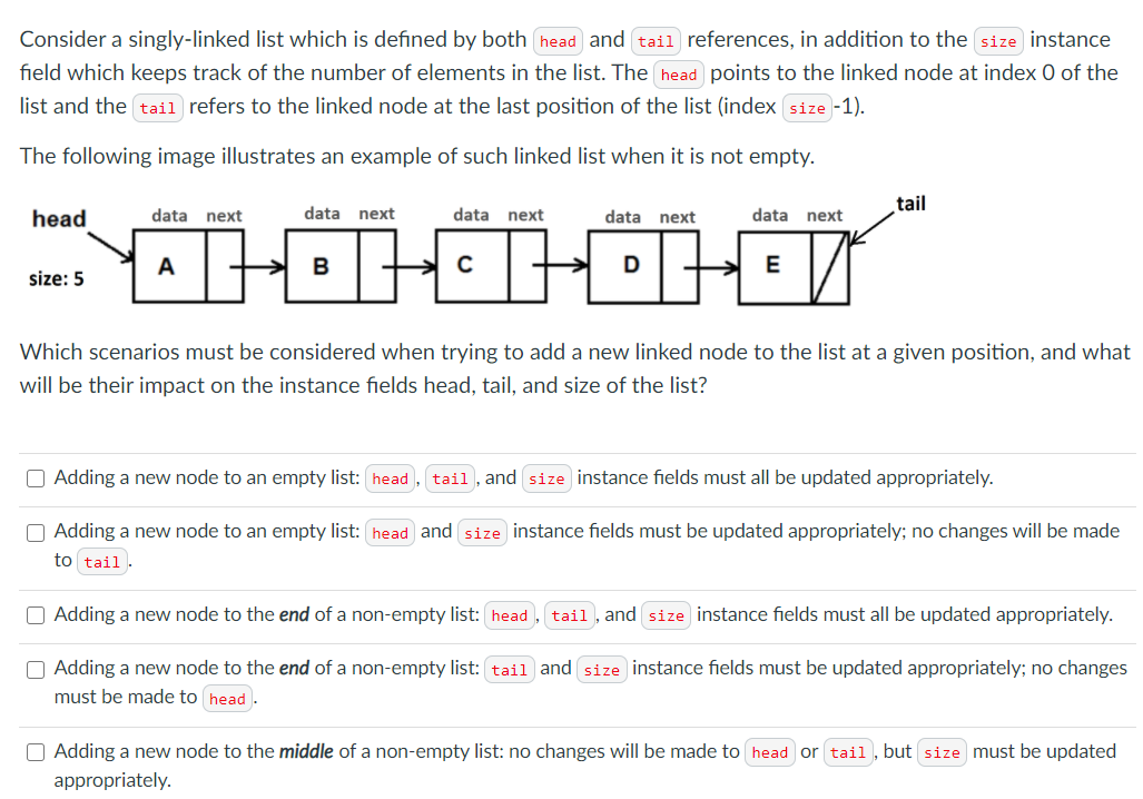 Consider a singly-linked list which is defined by | Chegg.com