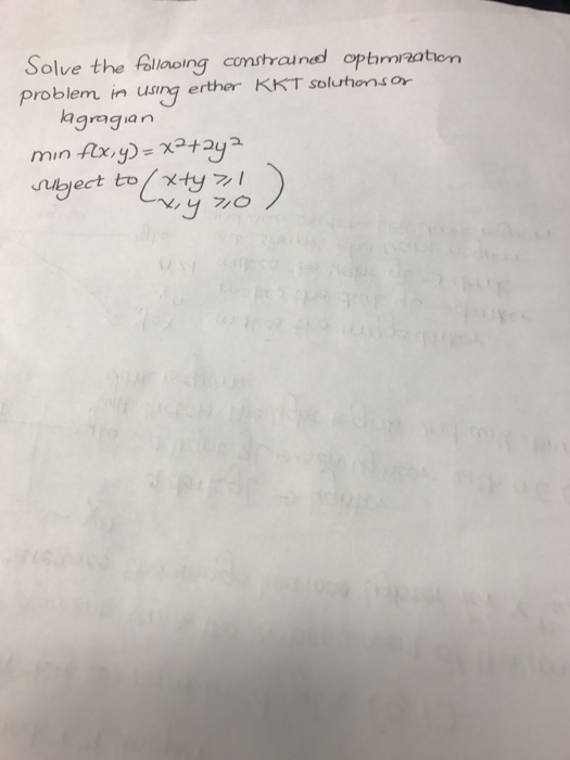 Solved Solve The Following Constrained Optimization Problem | Chegg.com