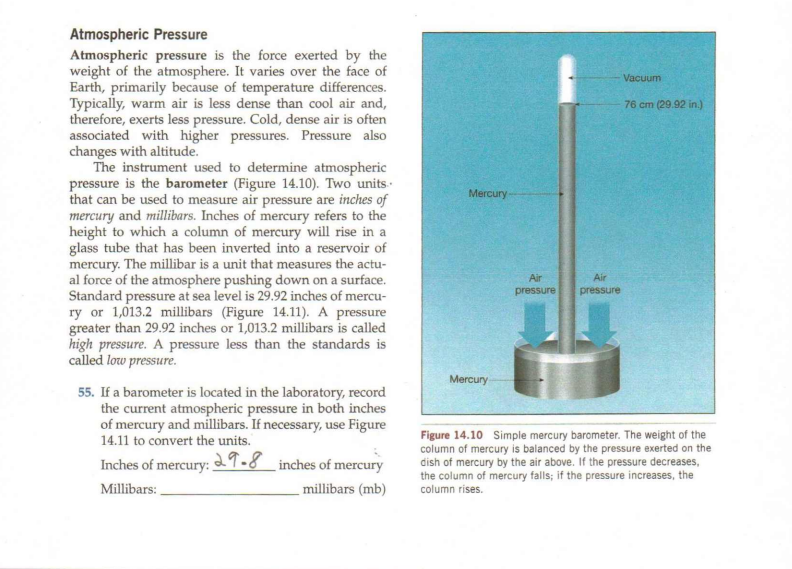 Solved Atmospheric Pressure Atmospheric Pressure Is The | Chegg.com