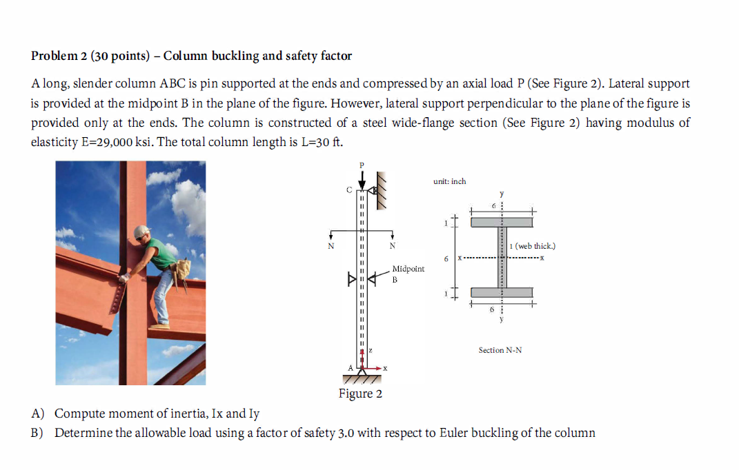 Solved Problem 2 (30 points) Column buckling and