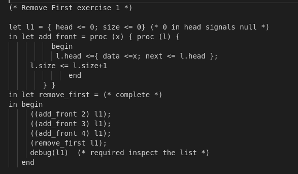 Solved 2. 11_remove_first.exr For example, | Chegg.com