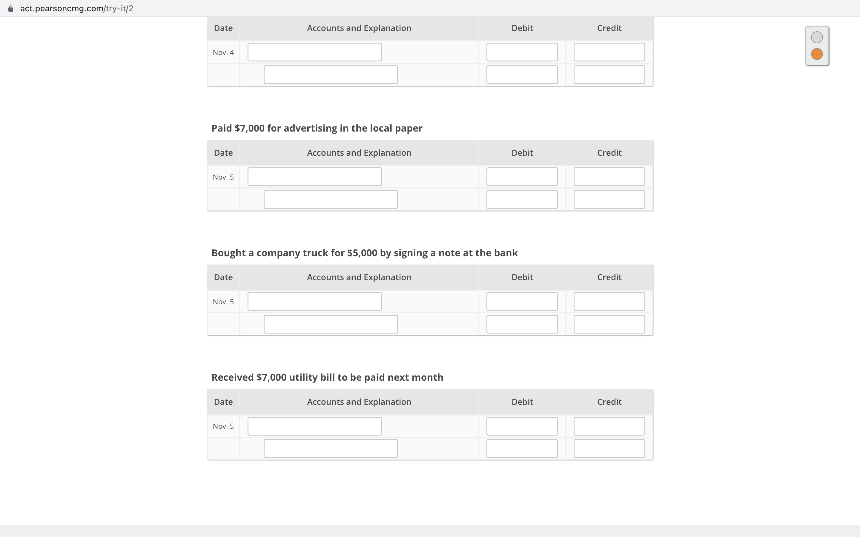 Review the transactions and determine the accounts, | Chegg.com