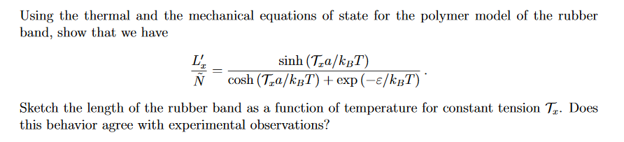 Using the thermal and the mechanical equations of | Chegg.com