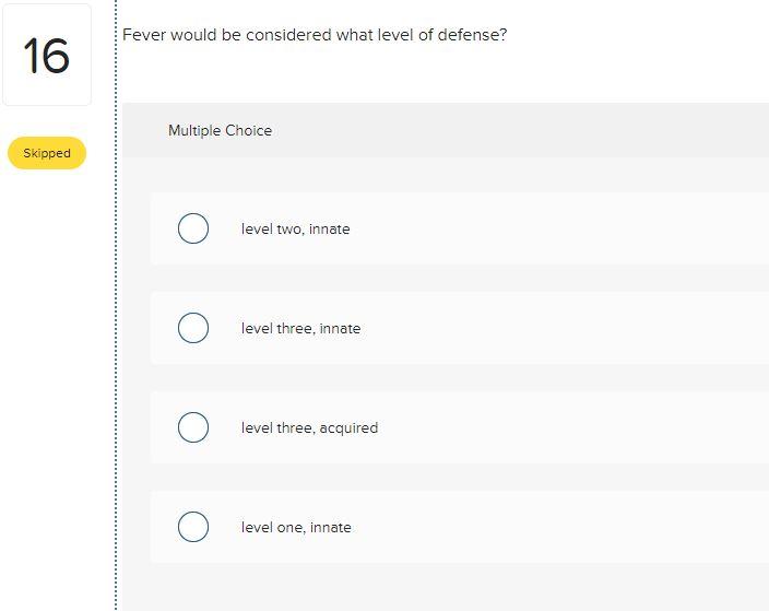 Fever Would Be Considered What Level Of Defense