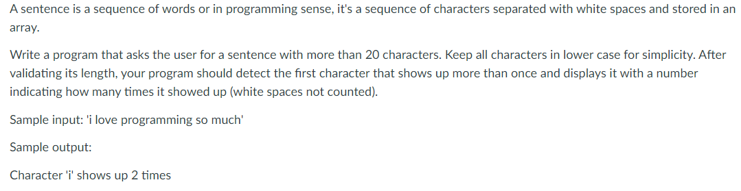 Solved A sentence is a sequence of words or in programming | Chegg.com