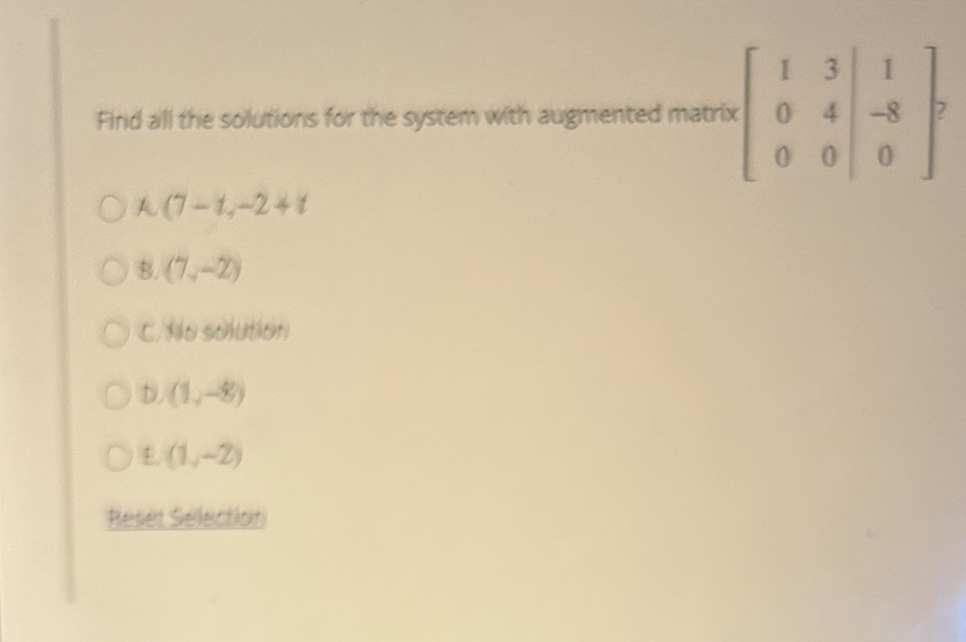 Solved Find all the solutions for the system with augmented | Chegg.com