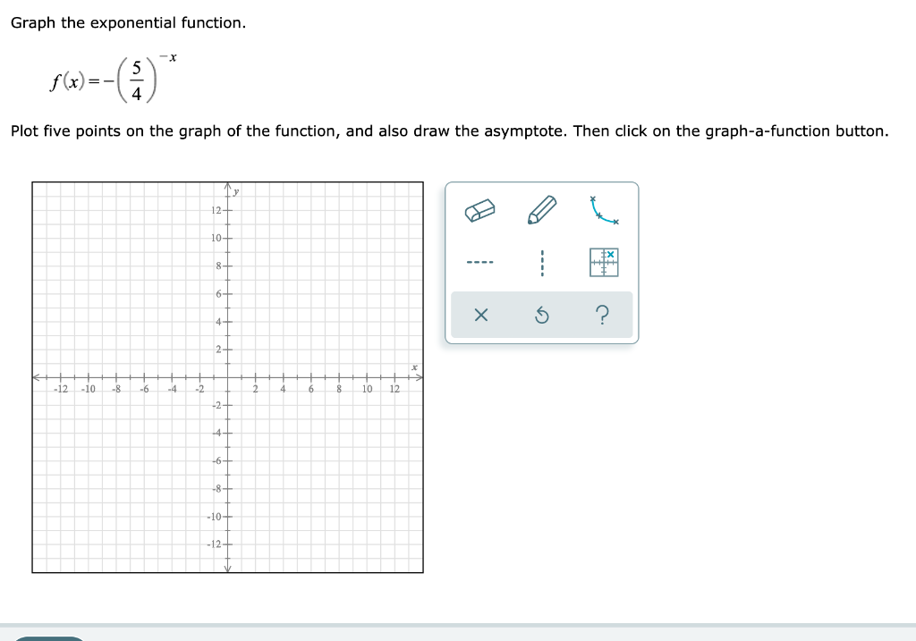 Solved Graph the exponential function. x 5 f(x)=- Plot five | Chegg.com