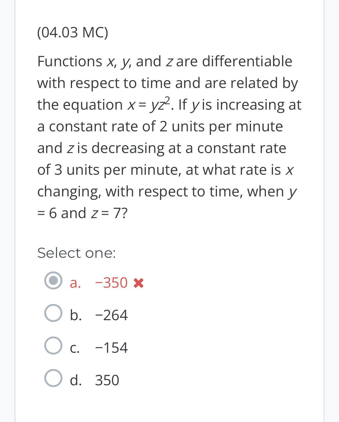 Solved (04.03 ﻿MC)Functions X,y, ﻿and Z ﻿are | Chegg.com