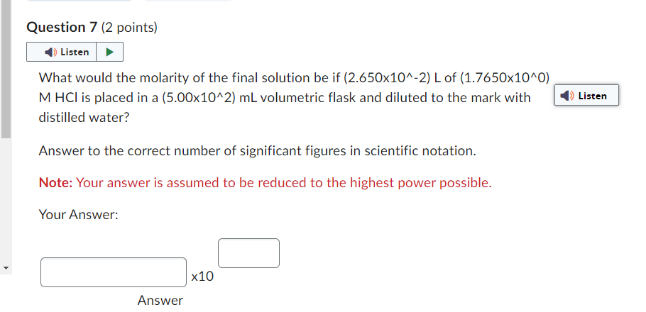 Solved What would the molarity of the final solution be if | Chegg.com