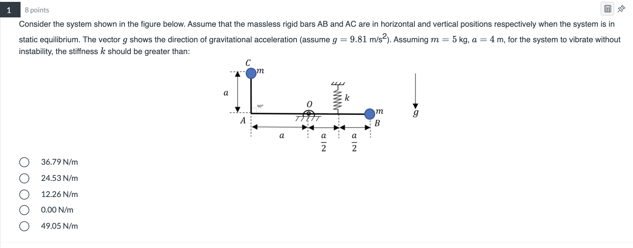 Solved 1 8 points Consider the system shown in the figure | Chegg.com