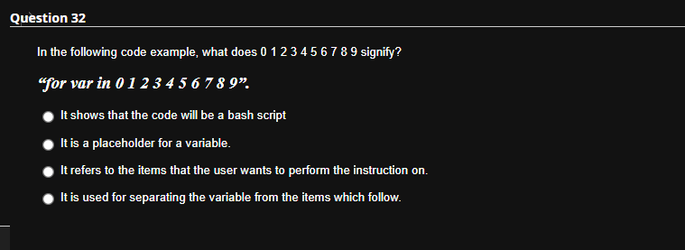 Solved Question 32 In the following code example, what does | Chegg.com