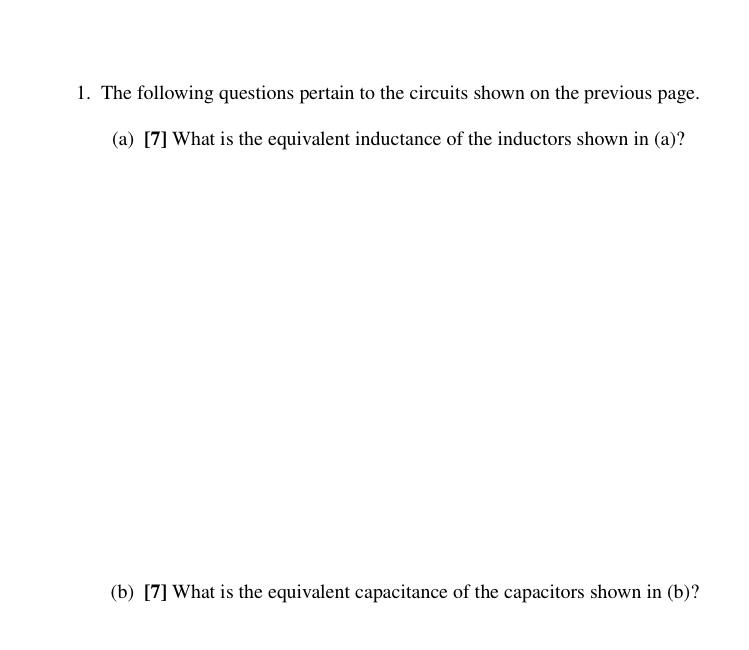 Solved (b) 1. The Following Questions Pertain To The | Chegg.com