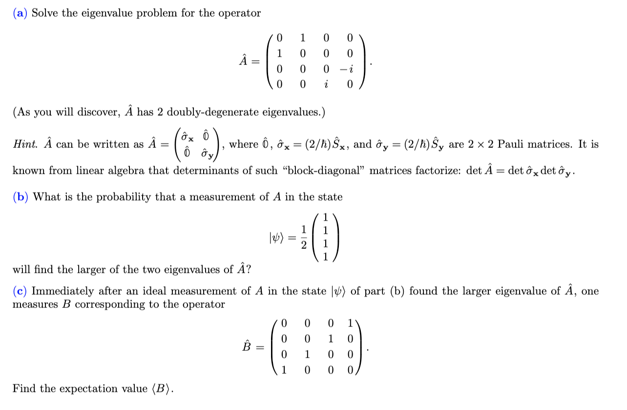 solve eigenvalue problem