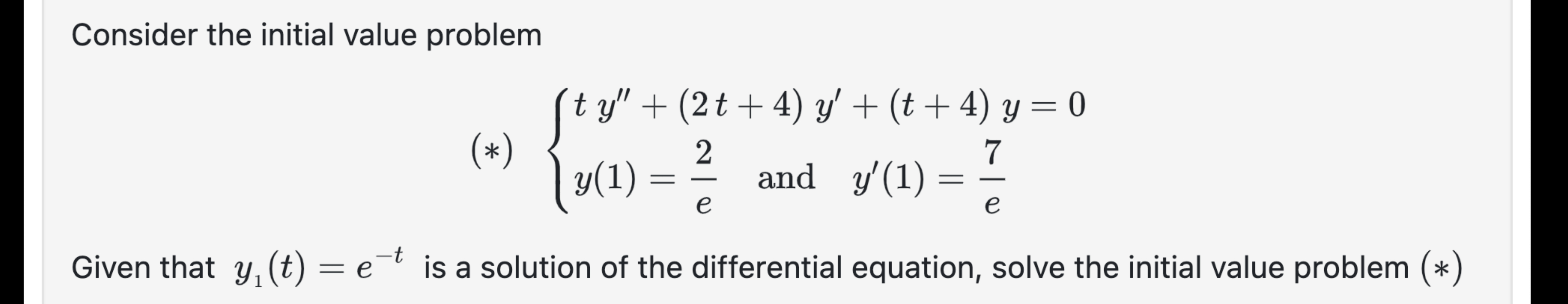 Solved Consider the initial value | Chegg.com
