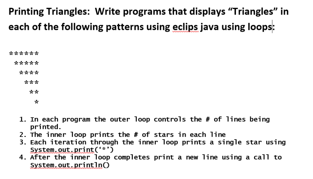 Solved Printing Triangles: Write programs that displays | Chegg.com