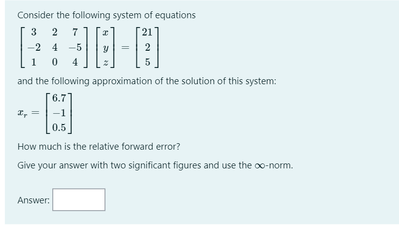 Solved Consider the following system of equations | Chegg.com