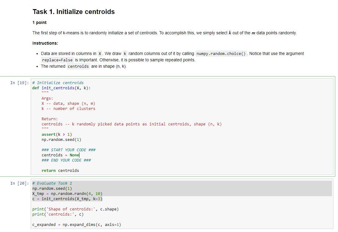 Solved The first step of k-means is to randomly initialize a | Chegg.com