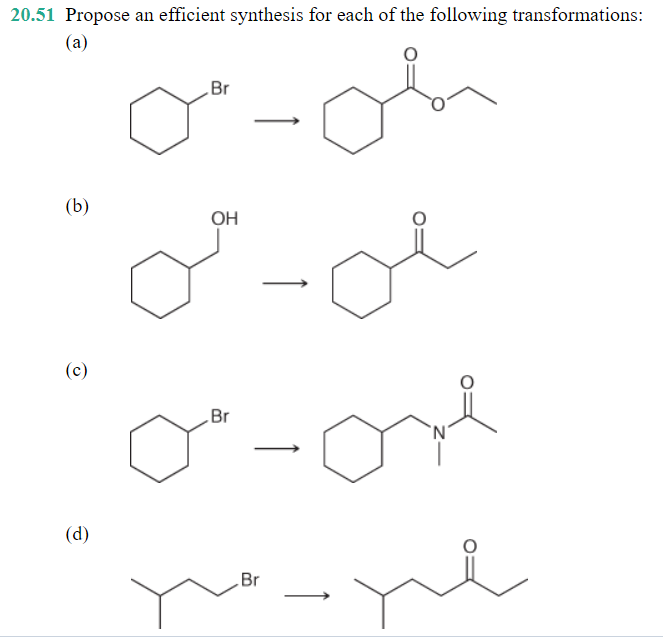 Solved 20.51 Propose an efficient synthesis for each of the | Chegg.com