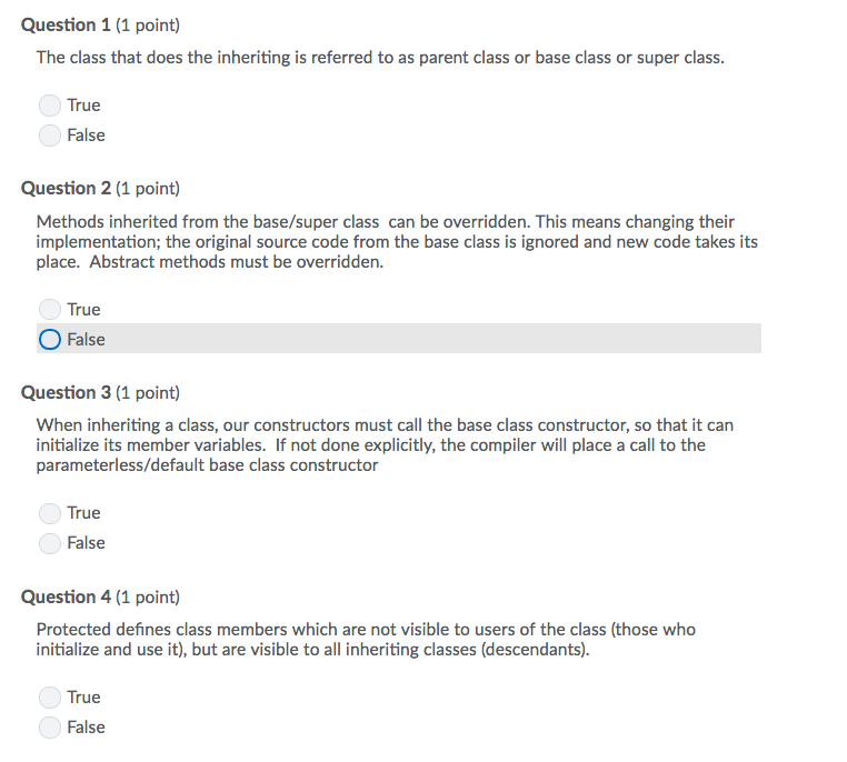 Solved Question 1 (1 point) The class that does the | Chegg.com