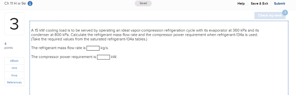 Solved Ch 11 H W 9e Saved Help Save And Exit Submit Check My A