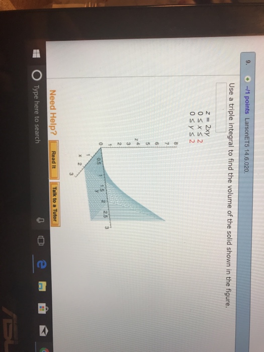 Solved 9.。-11 points LarsonET5 14.6.020 Use a triple | Chegg.com
