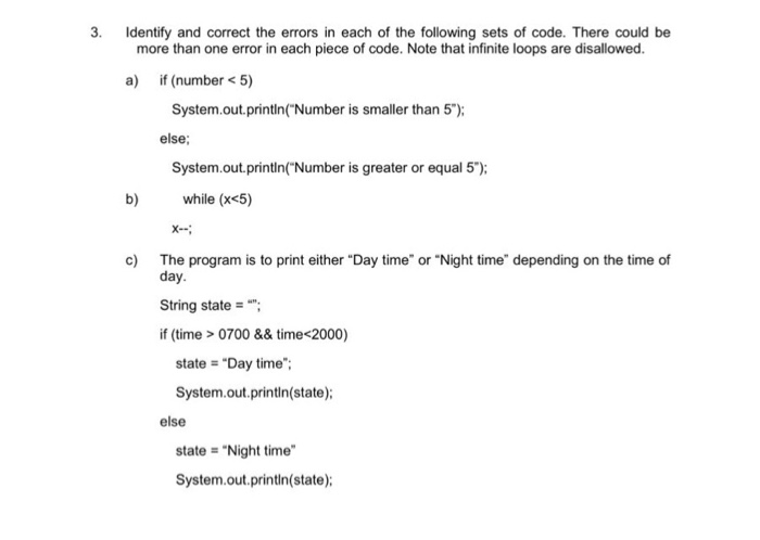 Solved Identify and correct the errors in each of the | Chegg.com