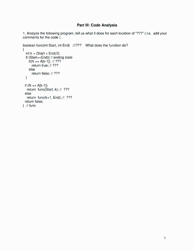 Solved Part III: Code Analysis 1. Analyze The Following | Chegg.com ...