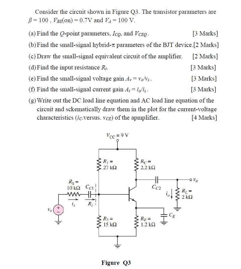 Solved Consider the circuit shown in Figure Q3. The | Chegg.com