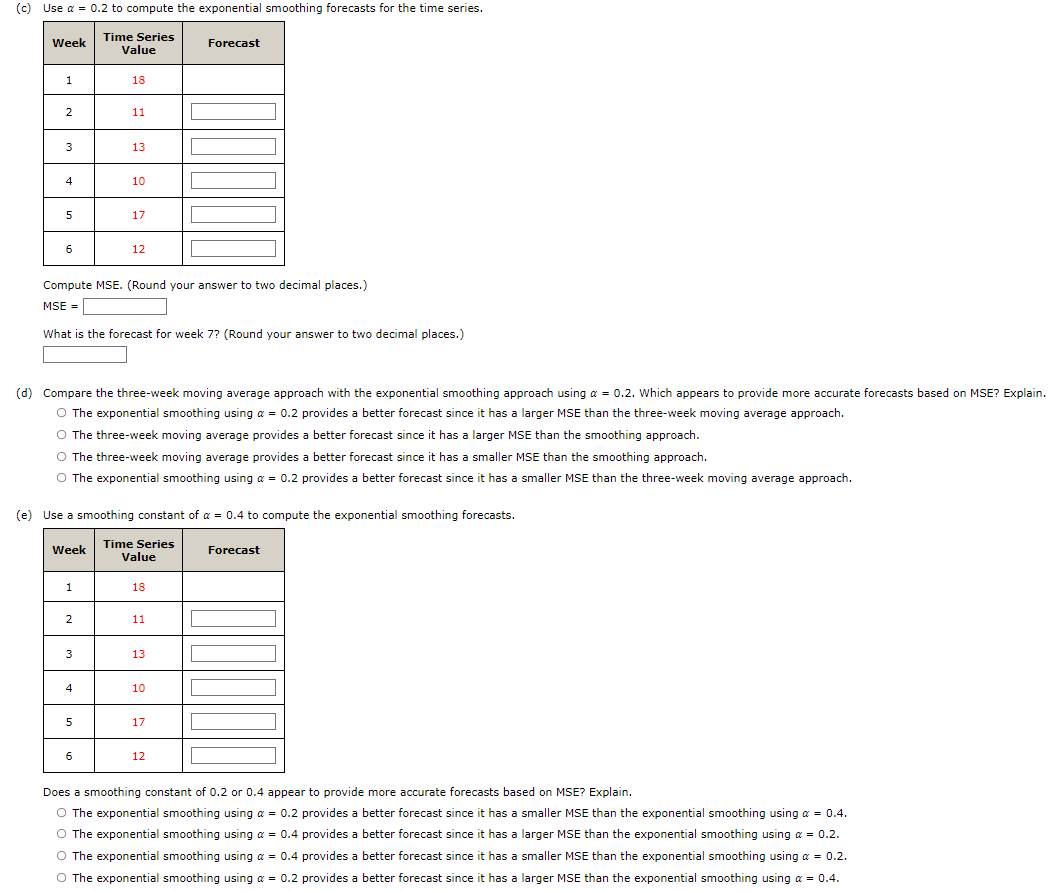 Solved Consider the following time series data. 2 3 4 4 5 5 | Chegg.com