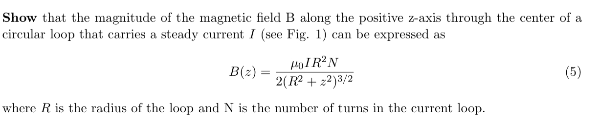 Solved Show that the magnitude of the magnetic field B along | Chegg.com