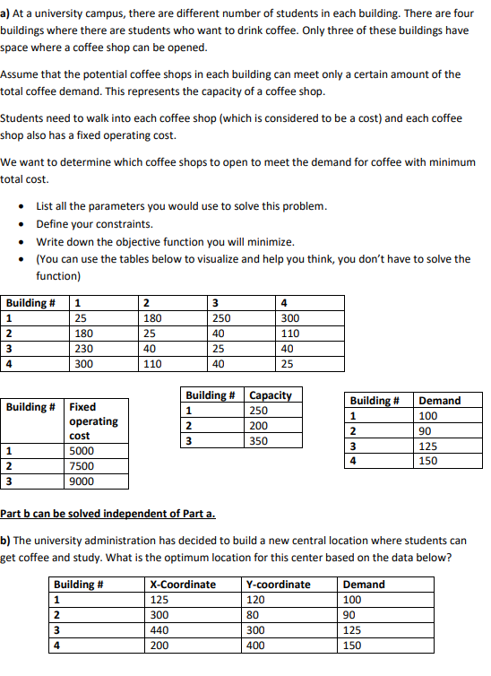 Solved a) At a university campus, there are different number | Chegg.com
