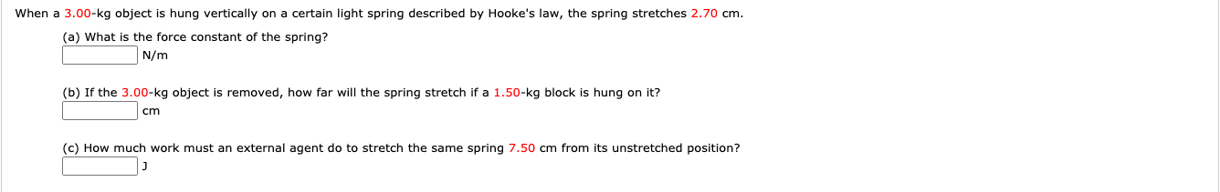 Solved When a 3.00-kg object is hung vertically on a certain | Chegg.com