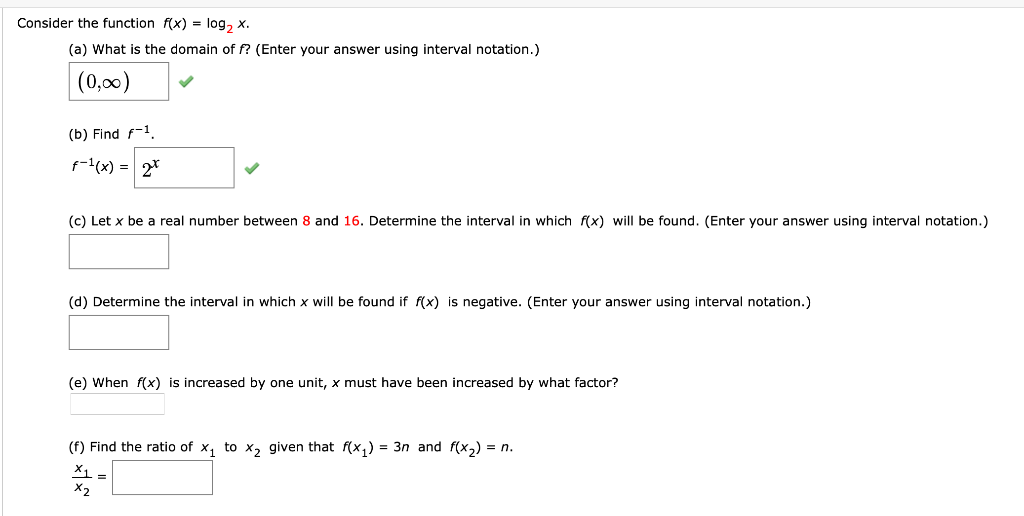 Solved Consider The Function F X Log2 X A What Is The