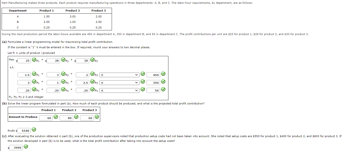 (a) Formulate a linear programming model for | Chegg.com