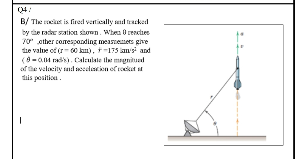 Solved 04/ B/ The Rocket Is Fired Vertically And Tracked By | Chegg.com