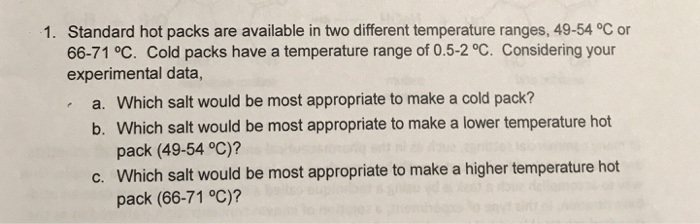 Solved Standard Hot Packs Are Available In Two Different | Chegg.com