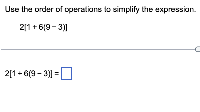 Operations Simplification Solved \Use the order of operations to simplify the | Chegg.com