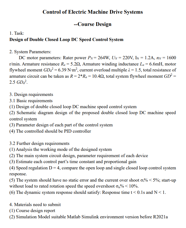 Solved Control of Electric Machine Drive Systems Course
