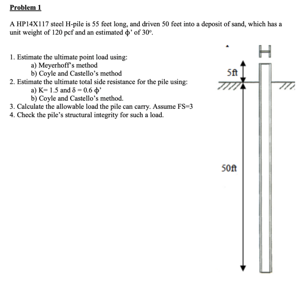 problem-1-a-hp14x117-steel-h-pile-is-55-feet-long-chegg