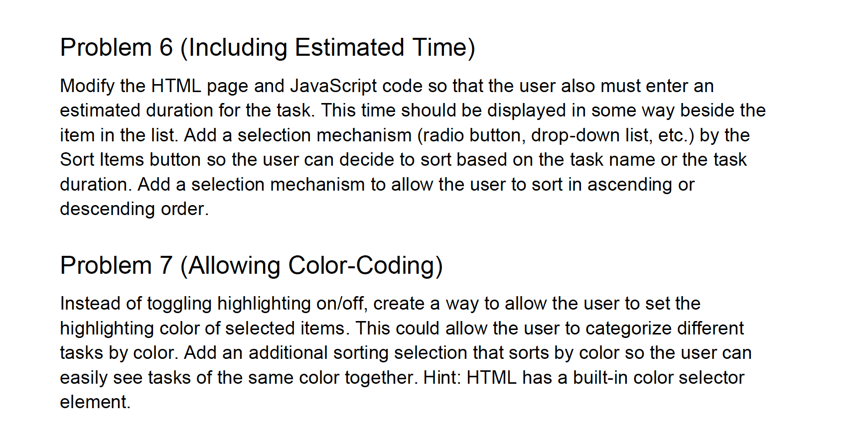 Problem 1 (Creating a To-Do List Web Page) In this | Chegg.com