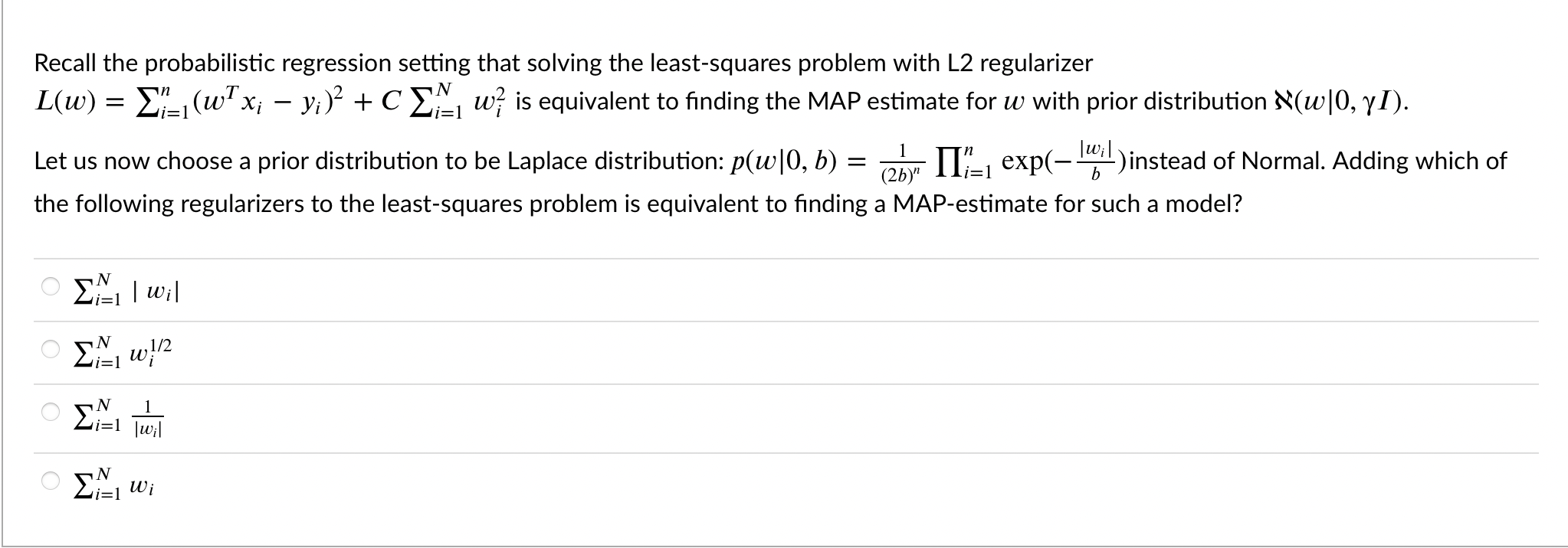 Solved = Recall The Probabilistic Regression Setting That | Chegg.com