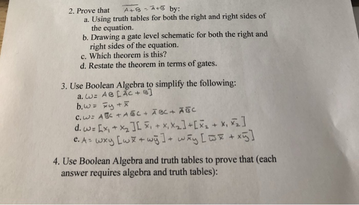 Solved 2. Prove that by: a. Using truth tables for both the | Chegg.com