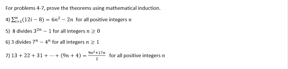 Solved For Problems 4-7, Prove The Theorems Using | Chegg.com