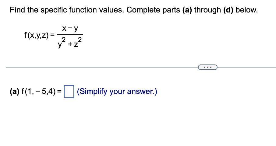 Solved Find the specific function values. Complete parts (a) | Chegg.com