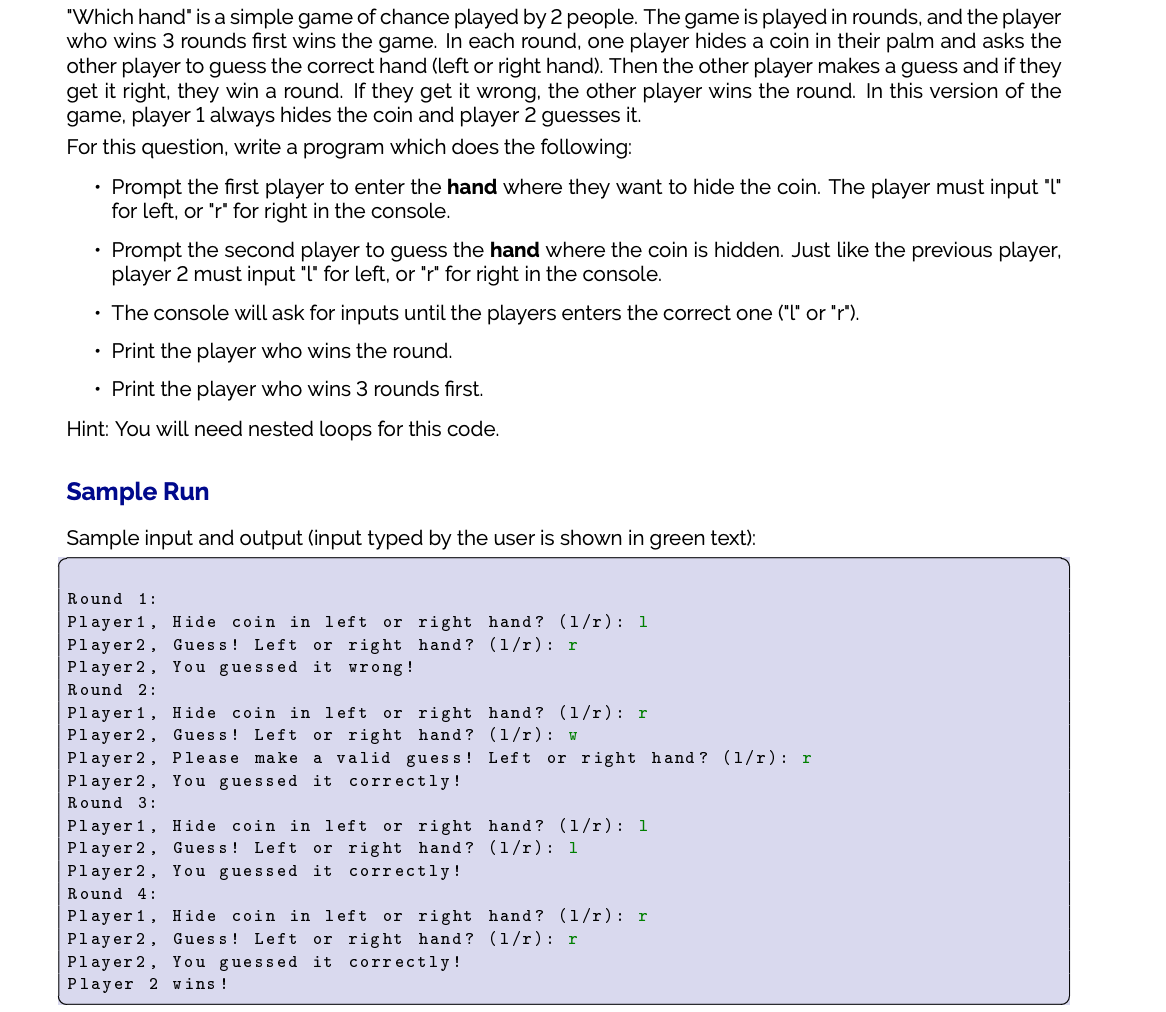 hand game in python assignment expert